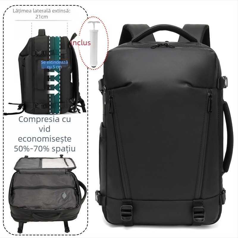 Rucsac pentru laptop, extensibil, unisex, nailon, 20–35L, curea cu pernă de aer