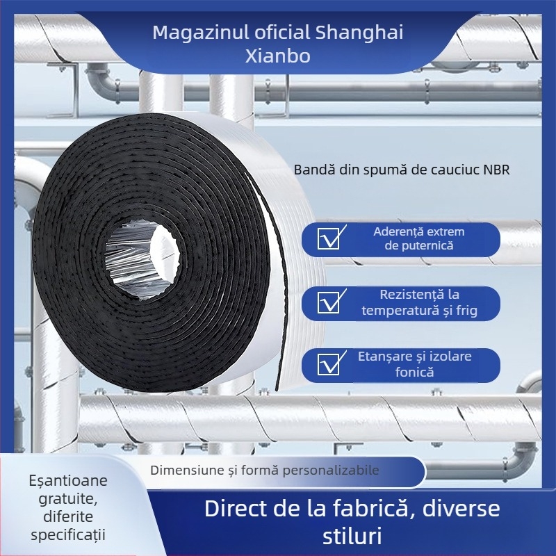 Bandă cu spumă NBR, monolaterală, cu adeziv acrilic, pentru etanșarea ușilor și ferestrelor