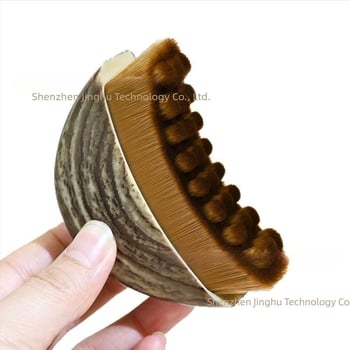 Perie facială pentru contur limfatic, peri nylon/fibre artificiale, mâner din plastic, lungimea perilor 2 cm, lungimea totală 8 cm