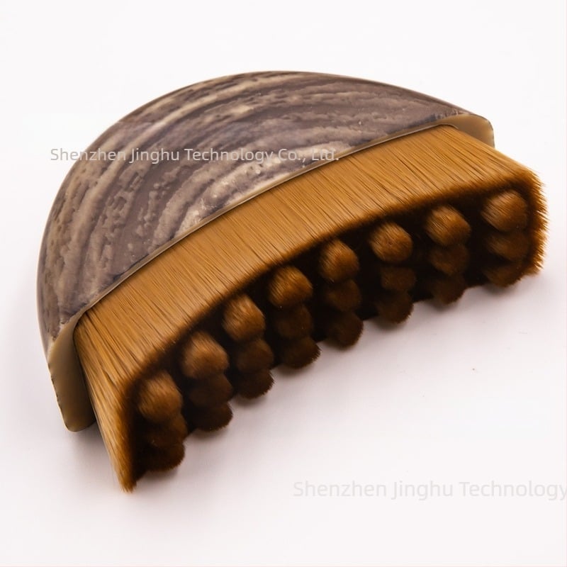 Perie facială pentru contur limfatic, peri nylon/fibre artificiale, mâner din plastic, lungimea perilor 2 cm, lungimea totală 8 cm