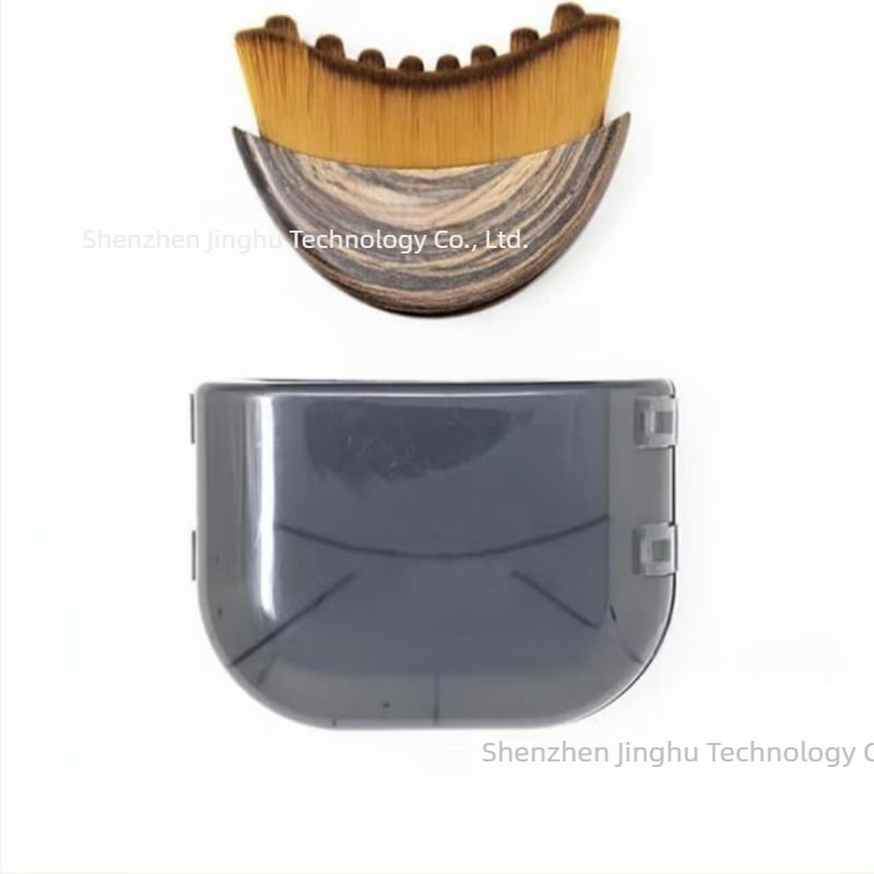 Perie facială pentru contur limfatic, peri nylon/fibre artificiale, mâner din plastic, lungimea perilor 2 cm, lungimea totală 8 cm