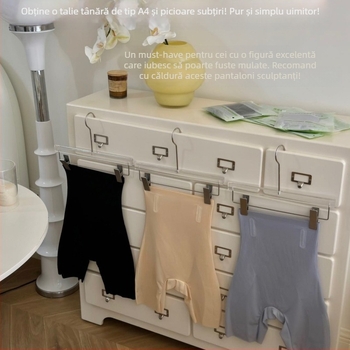 Boxeri shapewear talie înaltă, nailon respirant, control abdomen, ridicare șolduri, fără dungi vizibile