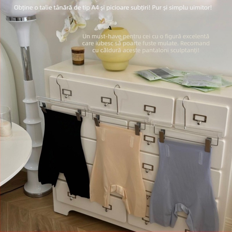 Boxeri shapewear talie înaltă, nailon respirant, control abdomen, ridicare șolduri, fără dungi vizibile