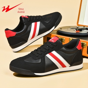 Double Star pantofi casual cu șireturi – Unisex, profil redus, partea superioară din piele sintetică, căptușeală din plasă, branț textil