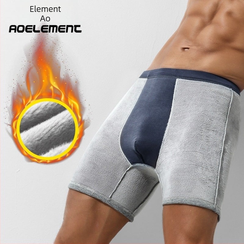 Lenjerie termică bărbătească cu căptușeală fleece, țesut tricotat, talie medie, fără cusături, poliester