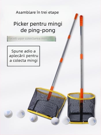 Recuperator de mingi pentru ping-pong și badminton, antrenamente cu mingi multiple, corp din oțel, 1,2 kg, capacitate mare, pentru sală
