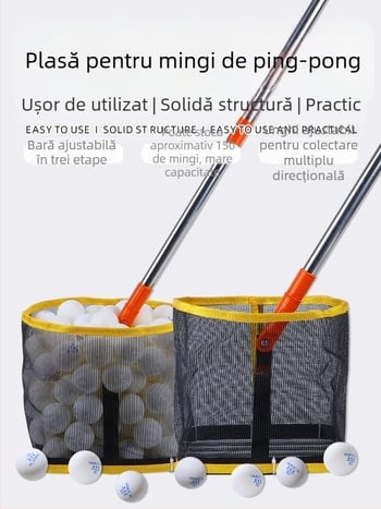 Recuperator de mingi pentru ping-pong și badminton, antrenamente cu mingi multiple, corp din oțel, 1,2 kg, capacitate mare, pentru sală