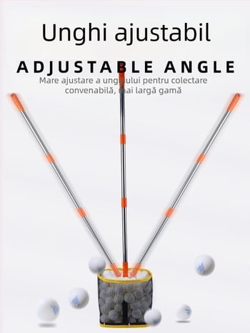 Recuperator de mingi pentru ping-pong și badminton, antrenamente cu mingi multiple, corp din oțel, 1,2 kg, capacitate mare, pentru sală