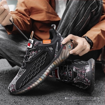 Pantofi sport casual pentru bărbați, respirabili, din plasă — partea superioară din plasă, branț PU, talpă antiderapantă din cauciuc, toc mic 1–3 cm, închidere cu șireturi