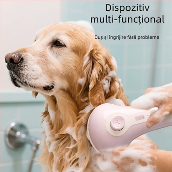 Perie portabilă electrică pentru baie, pentru animale de companie cu bule – pentru câini și pisici, elimină părul liber, ABS