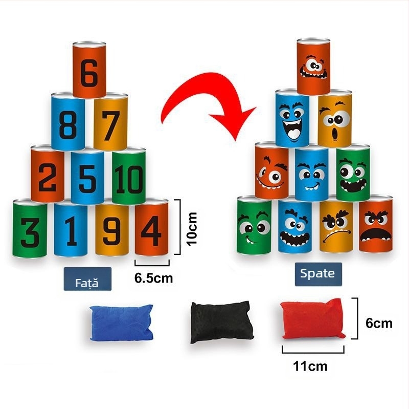 Joc cu saci de nisip pentru copii - construcție din plastic, aruncare, categorie Saci de nisip, dezvoltă prinderea și coordonarea mână-ochi, vârsta 4-6 ani