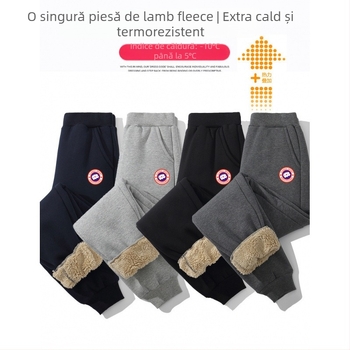 Pantaloni sport pentru copii – în dungi, amestec din bumbac și cașmir (35,5% cașmir), talie medie cu elastic, căldură de iarnă