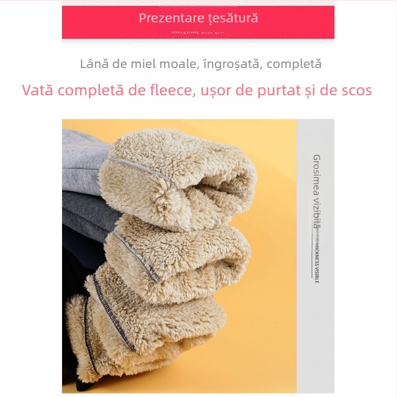 Pantaloni sport pentru copii – în dungi, amestec din bumbac și cașmir (35,5% cașmir), talie medie cu elastic, căldură de iarnă