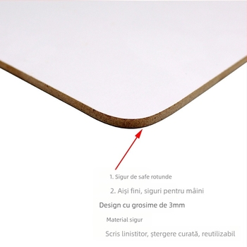 Tablă dublă de scriere pentru copii — mini tablă portabilă cu ramă MDF, panou Melamină, Dreater