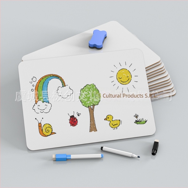 Tablă dublă de scriere pentru copii — mini tablă portabilă cu ramă MDF, panou Melamină, Dreater