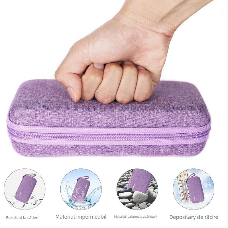 Geantă de stocare refrigerată pentru insulină, cu termometru digital portabil, husă EVA cu carcasă rigidă, model YDSNB-006, brand Ruisen