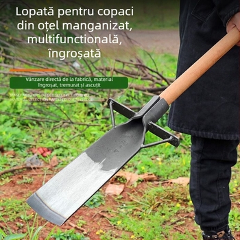 Lopată pentru copaci din oțel mangan, set de trei piese pentru transplantarea rădăcinilor și răsadurilor