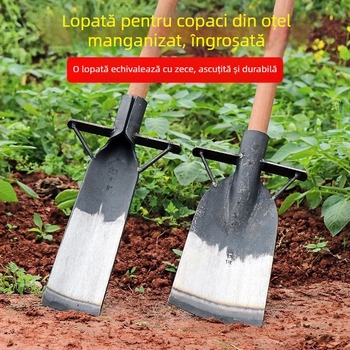 Lopată pentru copaci din oțel mangan, set de trei piese pentru transplantarea rădăcinilor și răsadurilor