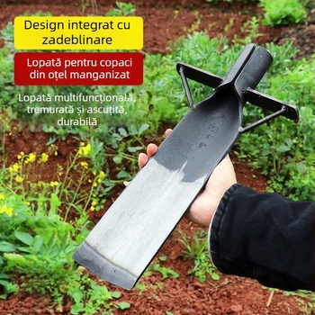 Lopată pentru copaci din oțel mangan, set de trei piese pentru transplantarea rădăcinilor și răsadurilor