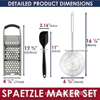 Set de instrumente pentru prepararea dumplings și tăițeilor cu ou, oțel inoxidabil + silicon, Chunmao, stil tradițional chinezesc