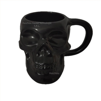 Cană ceramică cu craniu, temă Halloween, ambalată într-o cutie de cadouri din hârtie, potrivită pentru cadouri de afaceri