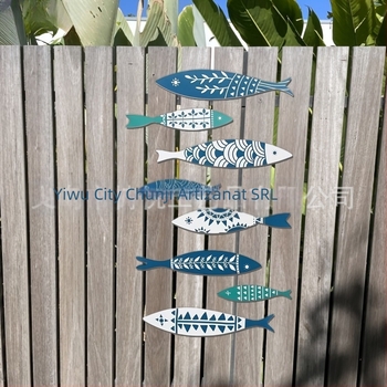 Decorațiune murală din lemn cu pești, set de 8 bucăți, autoadezive, artă de perete pentru dormitor