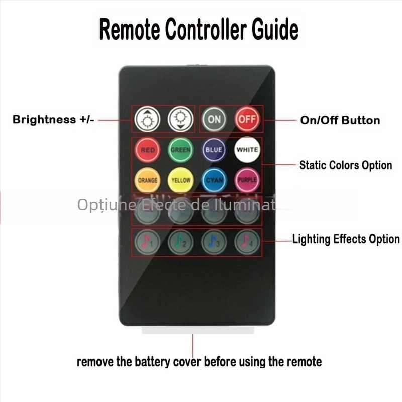 Lumină ambientală LED pentru automobil, model APP36, 10 W, 12 V, 0.5 A, silicon