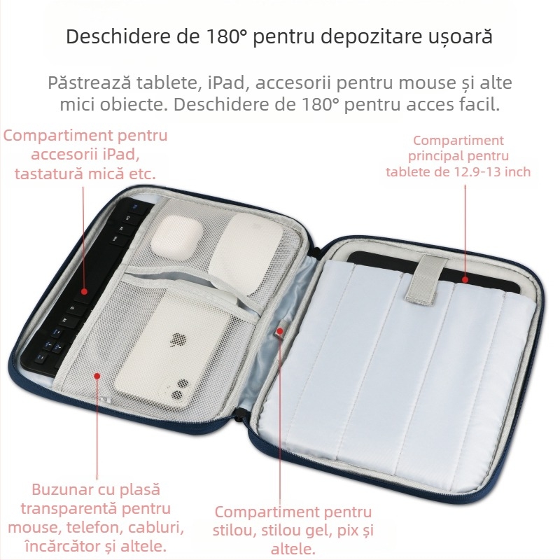 Geantă pentru tabletă iPad - impermeabilă, rezistentă la uzură, protecție la șocuri (Material: poliester; Captușeală: poliester; Brand: Yixiang)