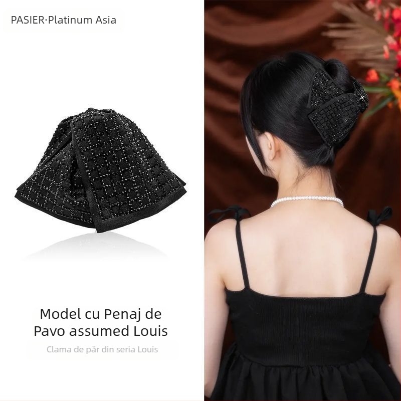 Clema pentru păr Gripper cu cristale artificiale — stil fluture, design original, finisaj Seiko, accesorii pentru păr pentru femei