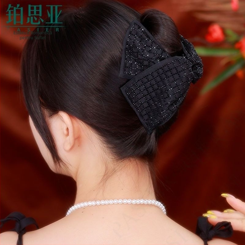 Clema pentru păr Gripper cu cristale artificiale — stil fluture, design original, finisaj Seiko, accesorii pentru păr pentru femei