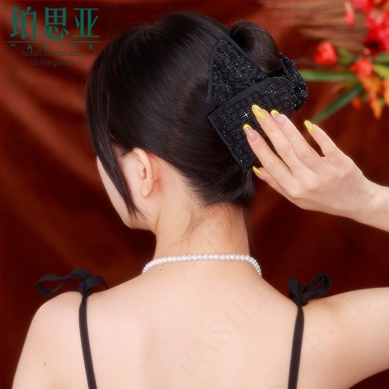 Clema pentru păr Gripper cu cristale artificiale — stil fluture, design original, finisaj Seiko, accesorii pentru păr pentru femei