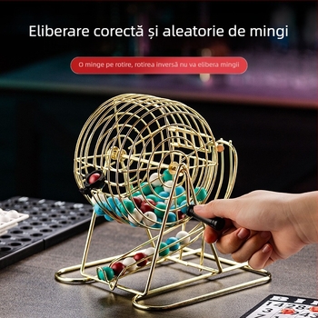 Mașină de Bingo cu roată rotativă – extragere manuală, amplificator de atmosferă la petrecere, jucărie interactivă, construcție din fier și plastic