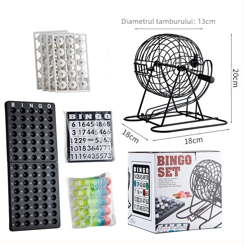 Mașină de Bingo cu roată rotativă – extragere manuală, amplificator de atmosferă la petrecere, jucărie interactivă, construcție din fier și plastic