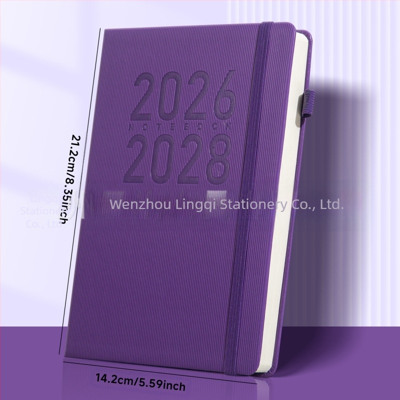 Caiet cu copertă din piele sintetică, legare cu ață și adeziv, Daolin paper, 80G, 300–400 pagini, stil birou de afaceri