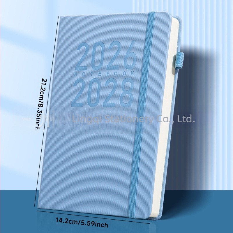 Caiet cu copertă din piele sintetică, legare cu ață și adeziv, Daolin paper, 80G, 300–400 pagini, stil birou de afaceri