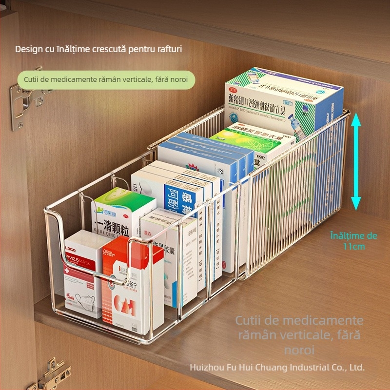 Cutie pentru medicamente, cutie PET cu compartimente, din plastic, fără capac