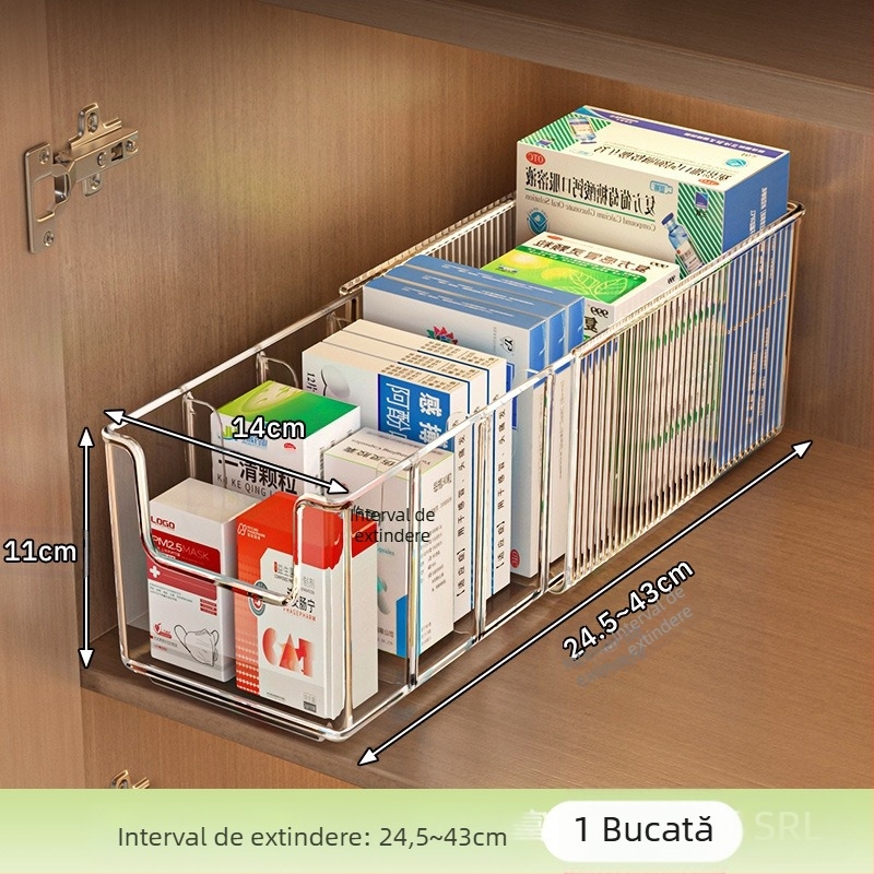Cutie pentru medicamente, cutie PET cu compartimente, din plastic, fără capac