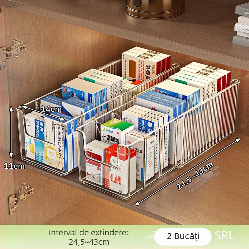 Cutie pentru medicamente, cutie PET cu compartimente, din plastic, fără capac