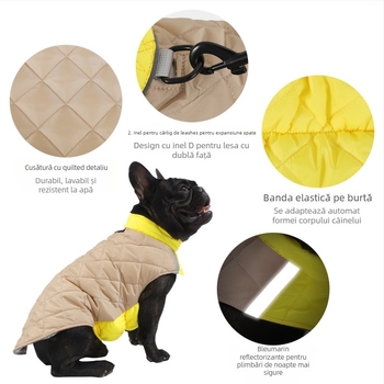 Palton pentru câini din poliester, TAGOON, îmbrăcăminte pentru animale de companie unisex