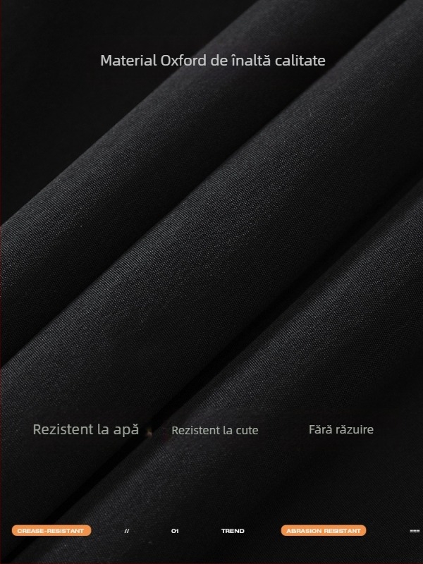 Jachetă impermeabilă de exterior pentru bărbați cu glugă, mâneci raglan, fermoar, buzunare cu fermoar, croi lejer, poliester 100%