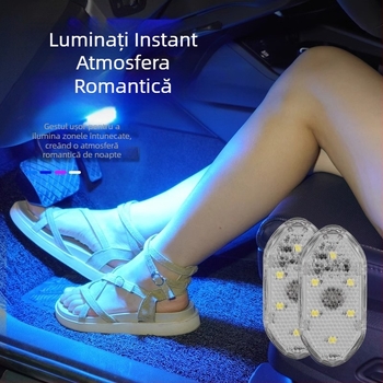 Lampă ambientală LED pentru mașină cu lampă de citire tactilă, lumină la pragul ușilor și iluminare cu senzor (Compatibilitate universală, control prin atingere, lampă de citire, iluminare cu senzor)