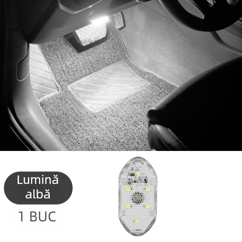 Lampă ambientală LED pentru mașină cu lampă de citire tactilă, lumină la pragul ușilor și iluminare cu senzor (Compatibilitate universală, control prin atingere, lampă de citire, iluminare cu senzor)