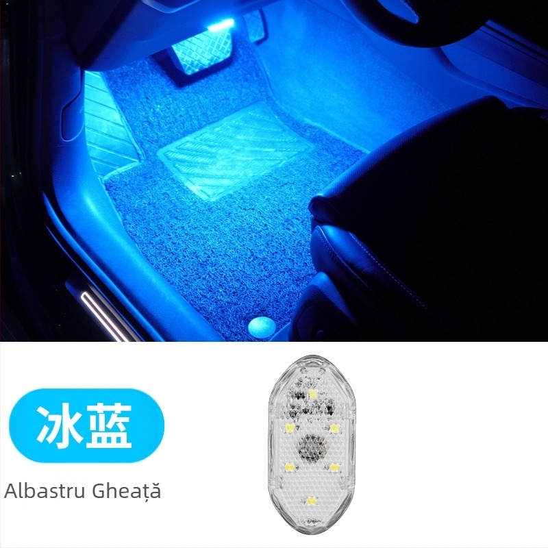 Lampă ambientală LED pentru mașină cu lampă de citire tactilă, lumină la pragul ușilor și iluminare cu senzor (Compatibilitate universală, control prin atingere, lampă de citire, iluminare cu senzor)