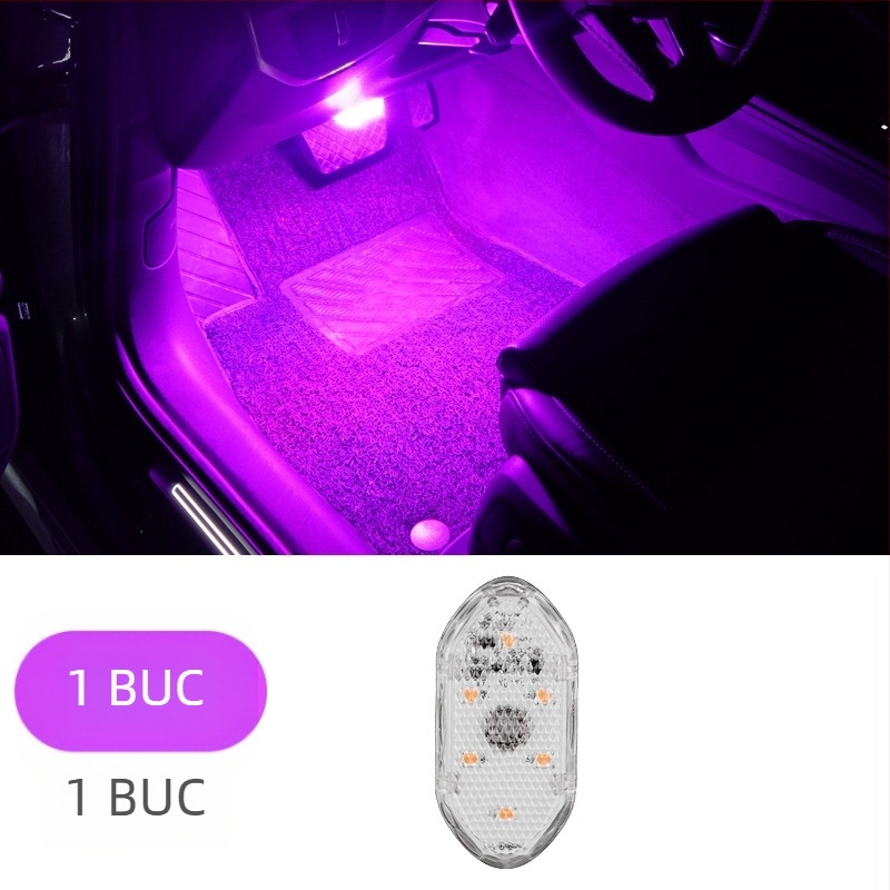 Lampă ambientală LED pentru mașină cu lampă de citire tactilă, lumină la pragul ușilor și iluminare cu senzor (Compatibilitate universală, control prin atingere, lampă de citire, iluminare cu senzor)