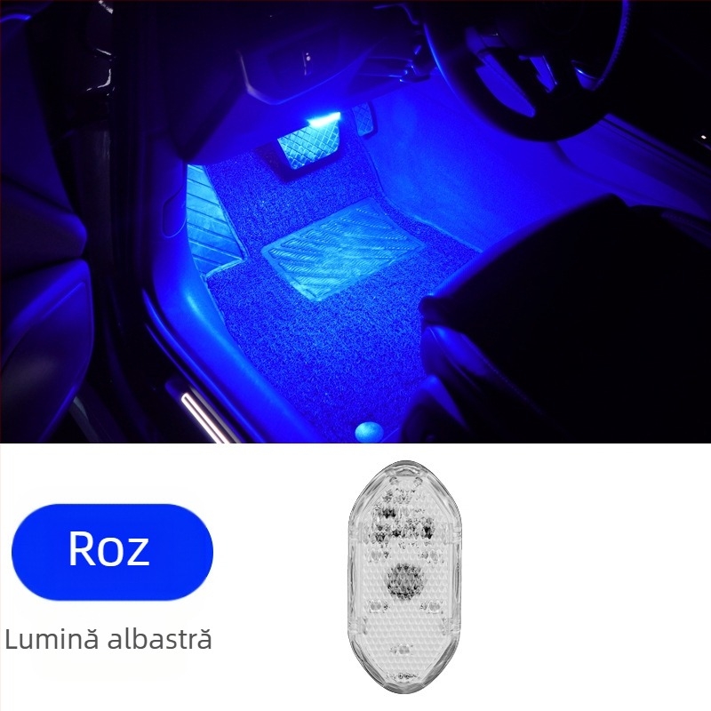 Lampă ambientală LED pentru mașină cu lampă de citire tactilă, lumină la pragul ușilor și iluminare cu senzor (Compatibilitate universală, control prin atingere, lampă de citire, iluminare cu senzor)
