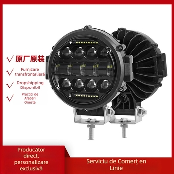 Lumină de lucru LED, 13 LED, 32W, 9-36V, 8000 lm, aluminiu, universal pentru vehicule, reflector rotund pe acoperiș