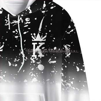 Set din două piese cu hanorac și pantaloni, imprimare cu litere, poliester 96%+, croială lejeră, toamnă