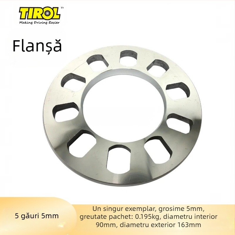 TIROL flanșă pentru butucul de roată din aliaj de aluminiu — model cu 5 și 4 găuri, grosime 12 mm, personalizare disponibilă