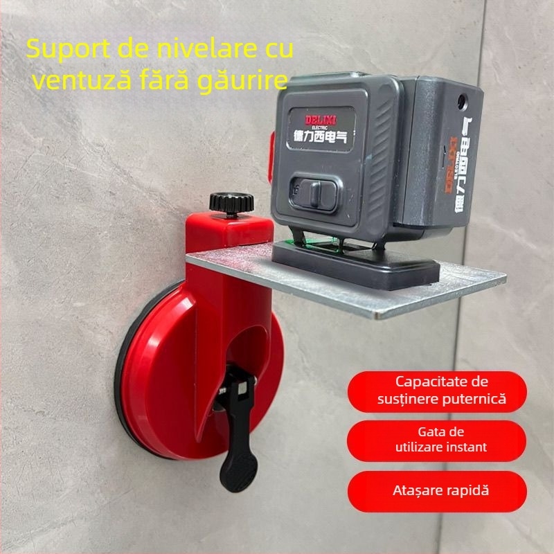 Nivel laser cu ventuză pentru plăci ceramice și sticlă, montaj pe perete exterior, precizie înaltă, Strength Factory