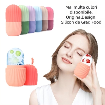 Tăviță de gheață pentru față din silicon, Tăviță de masaj pentru gheață, Stil neregulat, Eliberare ușoară (Material: Silicon; Categorie: Tăviță de gheață)